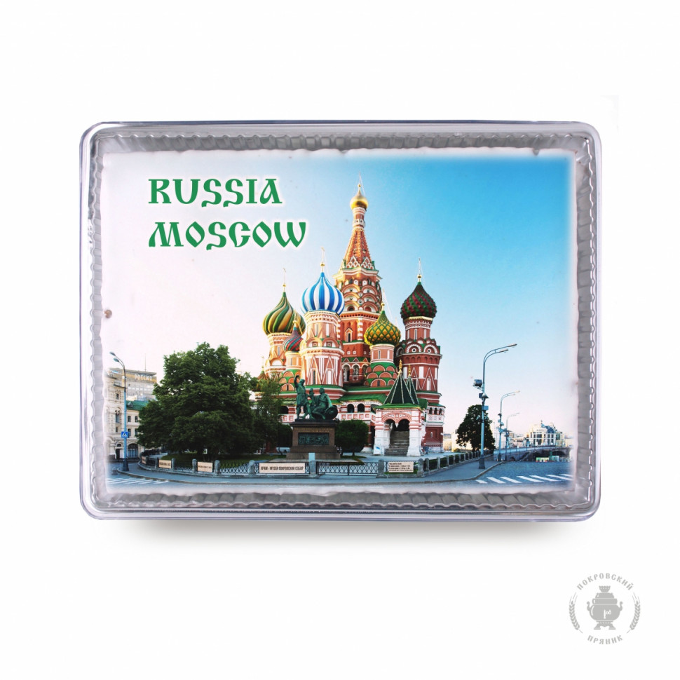  Пряник 600г RUSSIA MOSCOW с фотопечатью (в подарочной пластиковой упаковке)  в Хабаровске