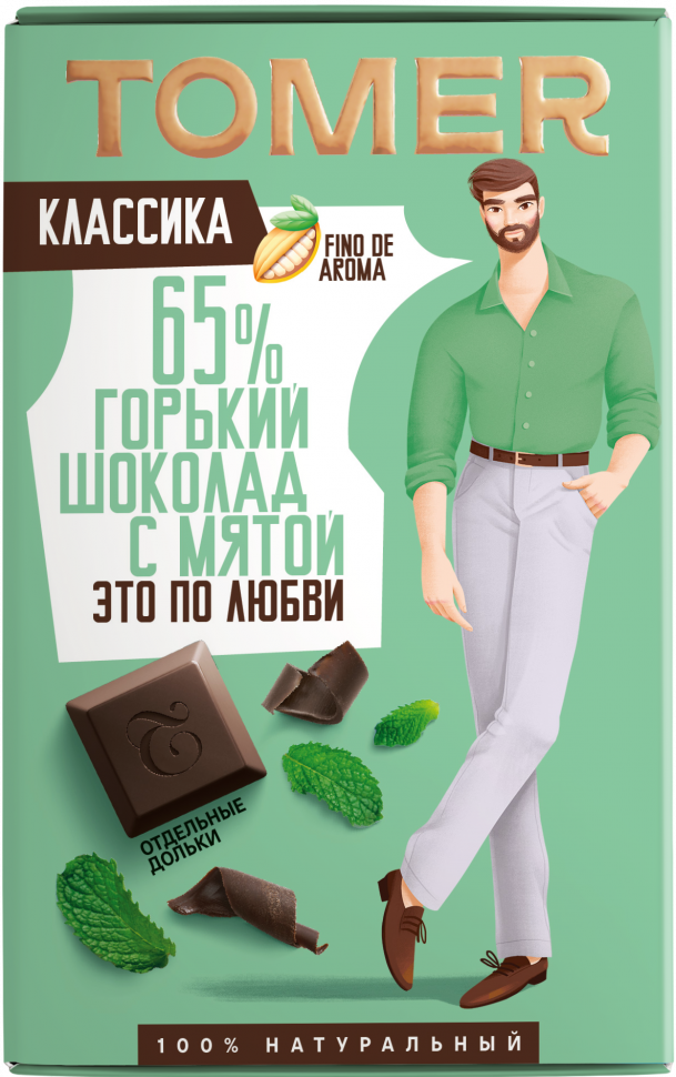  Фабрика Томер  Горький шоколад с МЯТОЙ, 90г в Хабаровске
